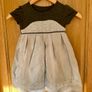 Girl's Occasion Silver Satin Grey and Sequins Dress / Christmas Dress Image 3