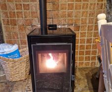 Wood pellet stove for warmth and convenience