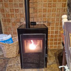 Wood pellet stove for warmth and convenience