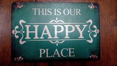 Happy Place Tin Sign