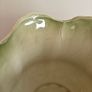 Vintage green and cream glazed ceramic plant pot, early 1900s. Image 2