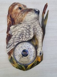 French Vintage Rustic/Hunting Style Wall Barometer