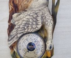 French Vintage Rustic/Hunting Style Wall Barometer