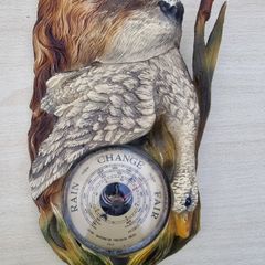 French Vintage Rustic/Hunting Style Wall Barometer