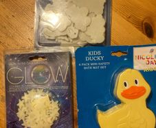 3 Pkts for children. Glow in the dark stars & Sheep.  / Safety mini bath mats. New