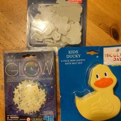 3 Pkts for children. Glow in the dark stars & Sheep.  / Safety mini bath mats. New