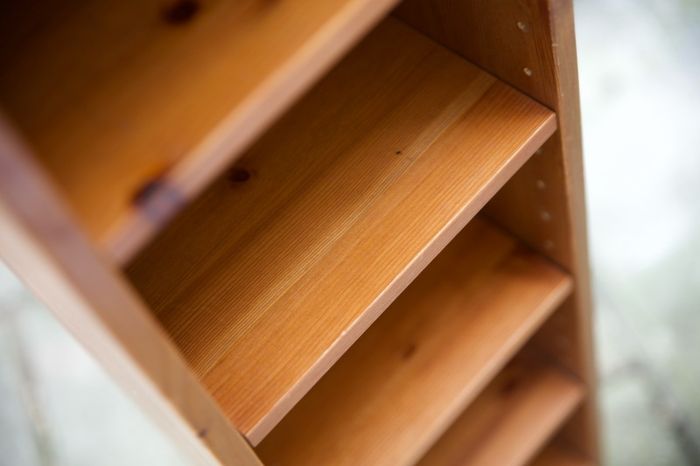 Slim Solid Pine CD/DVD Storage Tower Narrow Bookcase