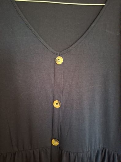 dress, navy with button detail