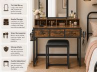 main image for ad Dressing table and stool with 3-piece folding mirror