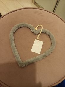 home decor faux fur hanging heart