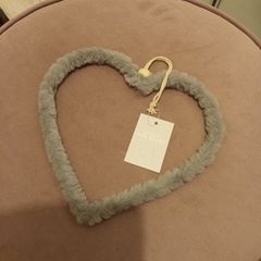 home decor faux fur hanging heart