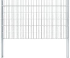 2D Gabion Fence Galvanised Steel 2.008x1.03 m 2 m (Total Length) Silver