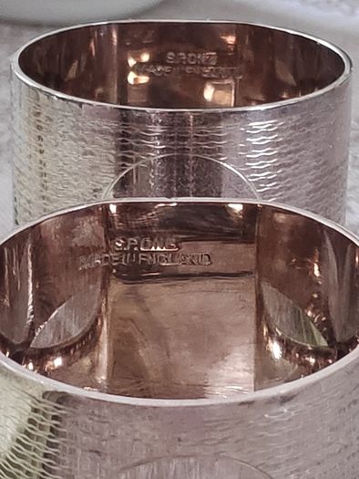 Silver plated Brass napkin rings, 4 pcs set