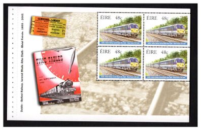 2005 Ireland Dublin Belfast Railways Commemorative Stamps Booklet Pane featuring 48c V Class 3 Steam Mint Never Hinged (MNH). Hibernian HP155