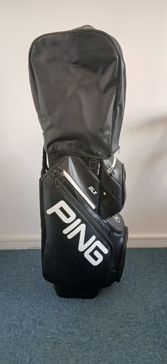 Ping DLX Black Leather Cart Golf Bag