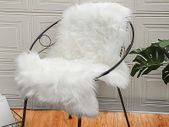Faux Sheepskin, Faux Fur Rug, Fluffy Rug for the Bedroom, Living Room or Nursery, Furry Carpet or Throw for Chairs, Stools and Sofa (White, 50x80cm)
