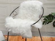 main image for ad Faux Sheepskin, Faux Fur Rug, Fluffy Rug for the Bedroom, Living Room or Nursery, Furry Carpet or Throw for Chairs, Stools and Sofa (White, 50x80cm)