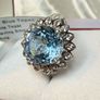 A beautiful vintage silver ring with Sky Blue Topaz and White Topaz. Image 6