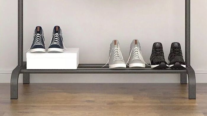 NEW Metal Clothes Rail Rack with Shoe Shelf