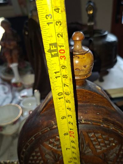 Beautiful Old Large Hand Carved Wooden Flask., Postage Available or Collection, Lots more Antiques and Collectables including Oil Lamps in my other ads,