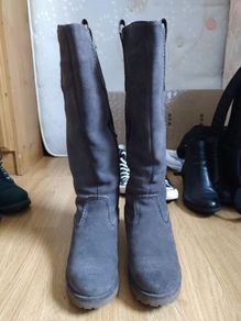 Pier One Grey suede knee high boots