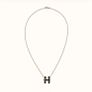 Hermes Pop H Pendant & Chain - Black with Rose Gold Image 2