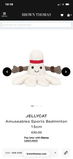 New JELLYCAT Amuseable Sports Badminton