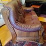 Free to collect: solid wood burgundy leather couches - 2 and 3 seater Image 4