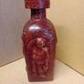 Vintage  Tooled Leather Wrapped Liquor Decanter  Don Quijote / Sancho Panza Image 8