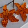 Marbled Orange 3D Tiger Lily Resin Earrings Image 4
