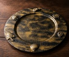 Vintage Ocean-Themed Decorative Charger Plate  36.5 cm