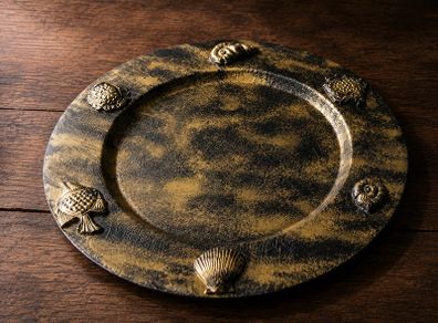 Vintage Ocean-Themed Decorative Charger Plate  36.5 cm