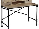 Writing Desk Solid Mango Wood and Steel 110x50x96 cm