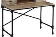 Writing Desk Solid Mango Wood and Steel 110x50x96 cm