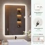 Bluetooth Bathroom-Mirror-with-LED-Lights 500x700 mm, Bathroom-Led-Mirror, Anti-Fog, 3 Colors, Dimining, Memory, Tempered Glass, IP44 Waterproof, Horizontal/Vertical Image 2
