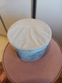 Grey velvet storage box