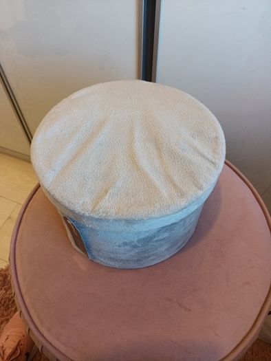 Grey velvet storage box