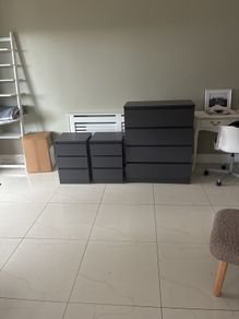 Dark Grey Chest of drawers and 2 matching lockers