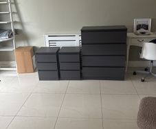 Dark Grey Chest of drawers and 2 matching lockers
