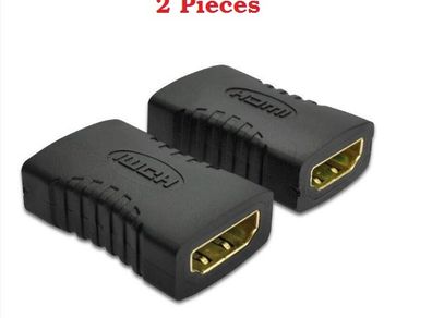 2 Pieces HDMI Female to HDMI Female Joiner Extender HDMI Cable Cord Extension Adapter