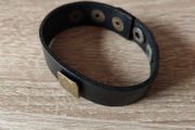 Black genuine leather bracelet