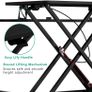 _High desk sit stand computer table height adjustable 80cm desk standing desk desk top double monitor riser computer table (80x40cm, black) Image 4