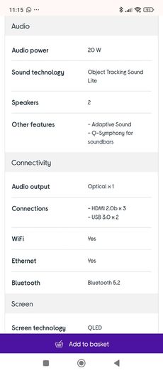 Samsung QE43Q60DAUXXU 2025 smart tv with Bixby and Alexa