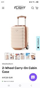 40x20x25cm 2 Wheel Carry-On Cabin Case