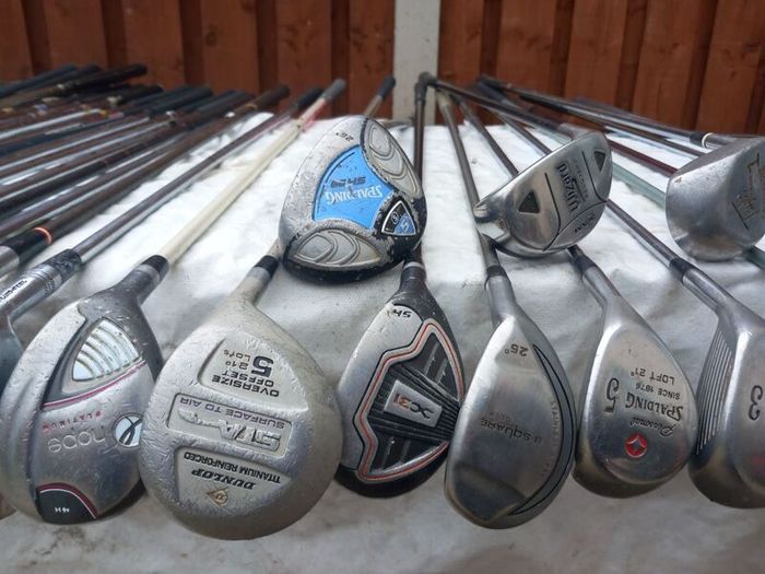 A selection of Golf clubs. Right handed clubs