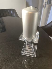 Galway crystal candle holder suits a dinner candle or a wide candle. Silver candle included.
