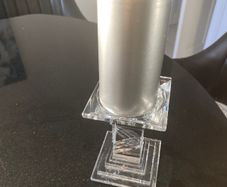 Galway crystal candle holder suits a dinner candle or a wide candle. Silver candle included.