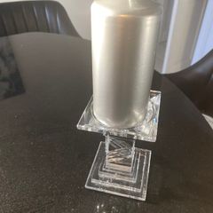 Galway crystal candle holder suits a dinner candle or a wide candle. Silver candle included.