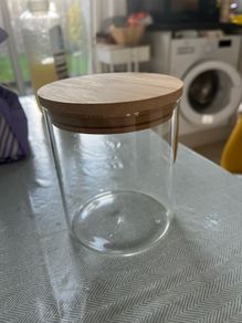 Glass storage jar