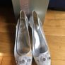 CRISTIAN FIRENZE Silver Crystal Pumps 39.5      Slip-On Wedge Shoes Image 5